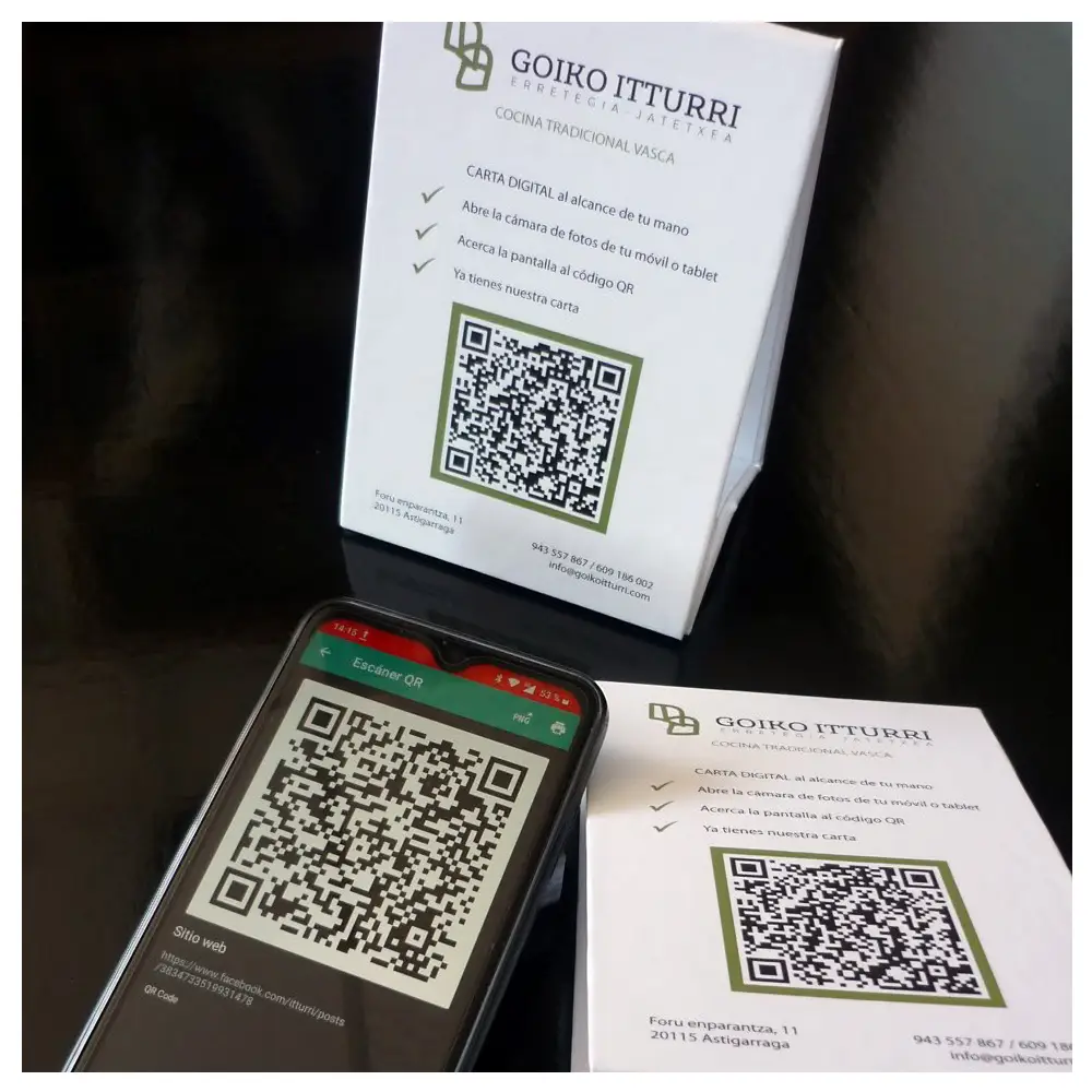 Menús con código qr