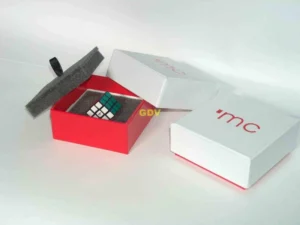 Caja cubo base y tapa con espuma y cinta