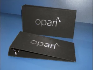 Carpeta tela con huella y estampación