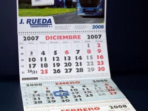 Calendario 3 faldillas transportes