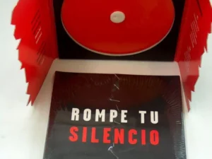 Estuche cd soporte interior de carton troquelado y cierre Rompe Tu Silencio